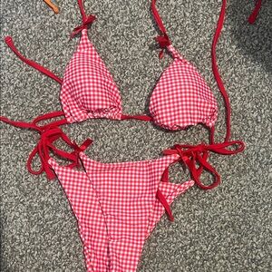 Red Gingham Bikini Set